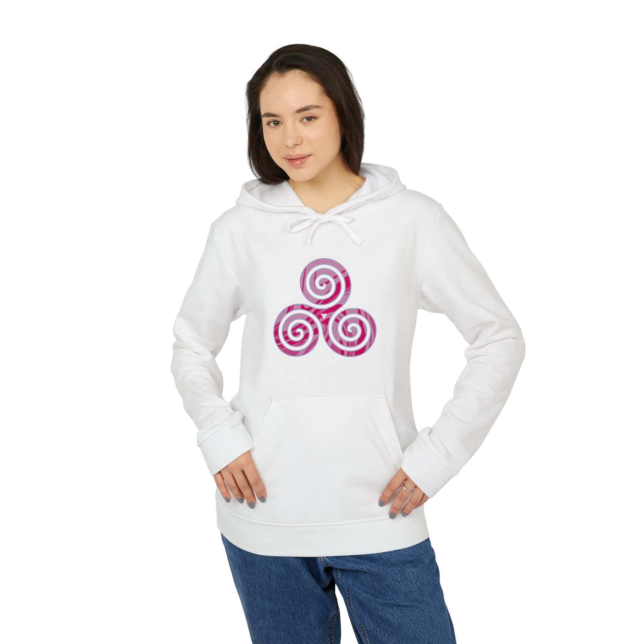 Spiral Bliss Fleece Hoodie | Cozy Unisex Pullover, Fashionable Sweatshirt for Casual Wear, Gift for Her, Him, Teens - Image 2