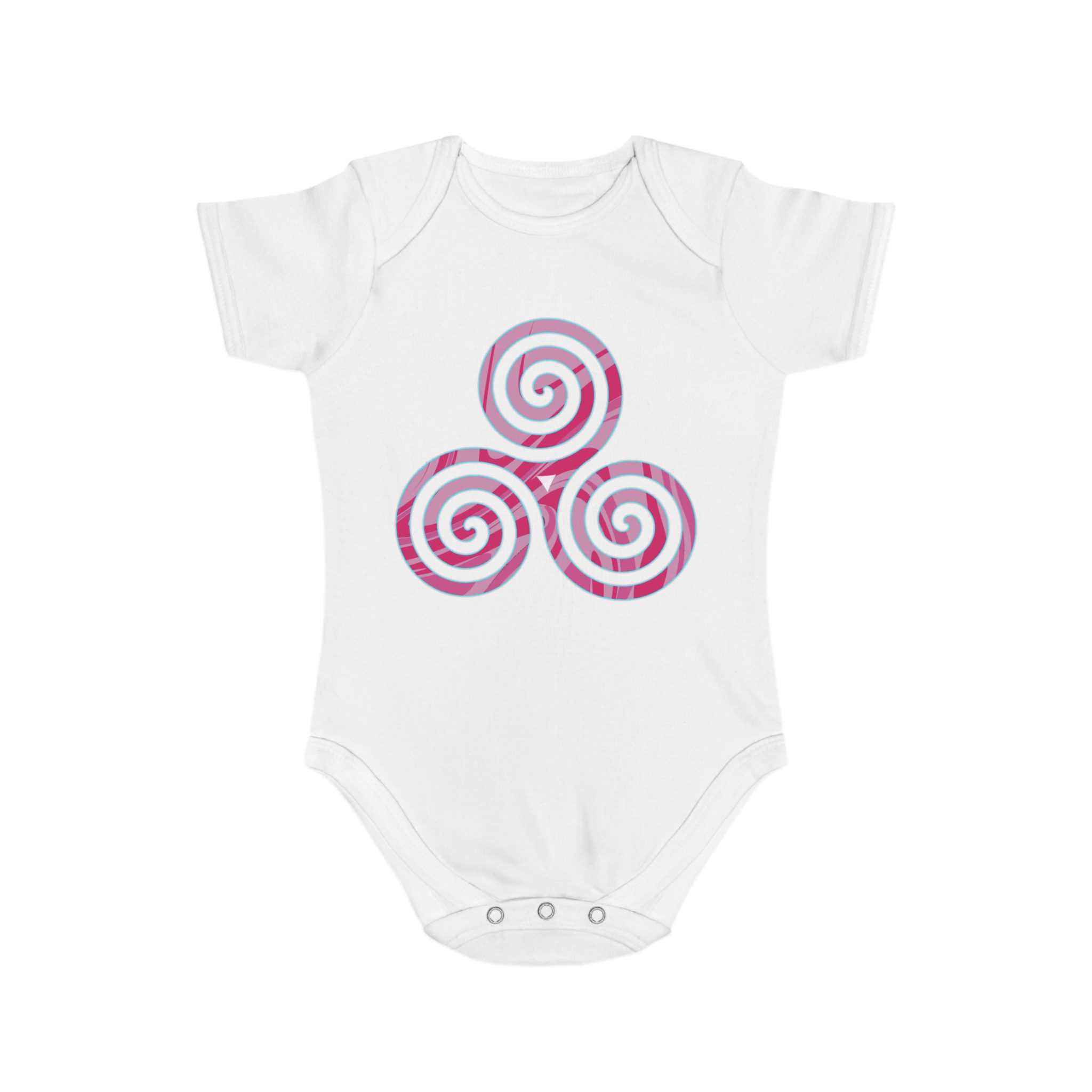 Baby Bodysuit with Spirals Design, Newborn Outfit, Shower Gift, Cute Baby Clothes, Organic Cotton, Playful Babywear