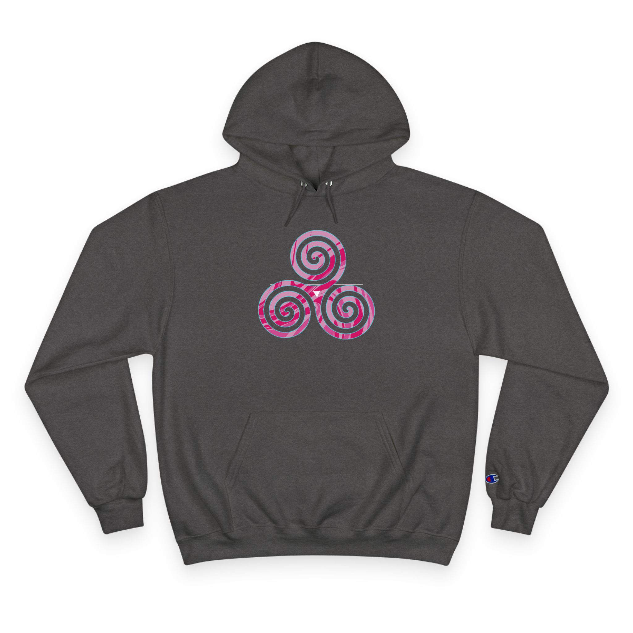 Spiral Design Champion Hoodie, Cozy Sweatshirt, Unique Gift, Fashionable Layering, Casual Style, Holiday Apparel - Image 3