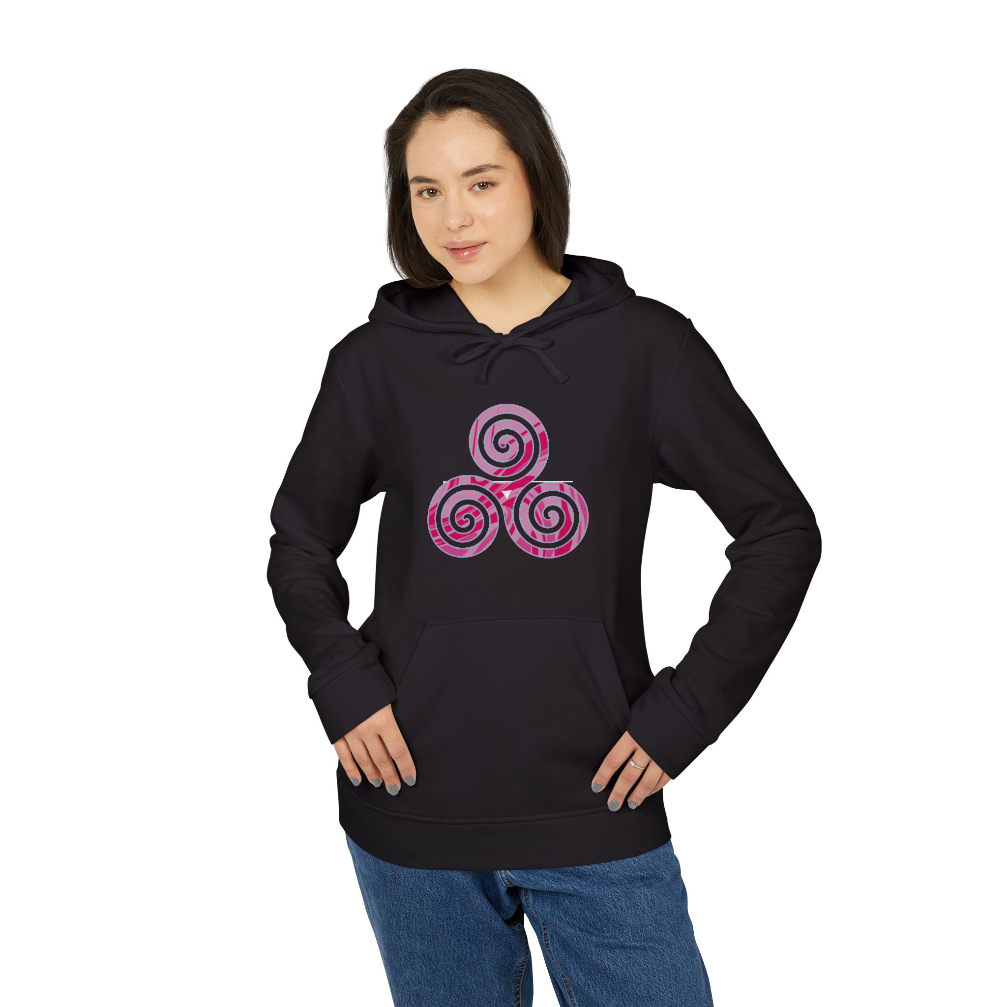 Spiral Bliss Fleece Hoodie | Cozy Unisex Pullover, Fashionable Sweatshirt for Casual Wear, Gift for Her, Him, Teens - Image 6