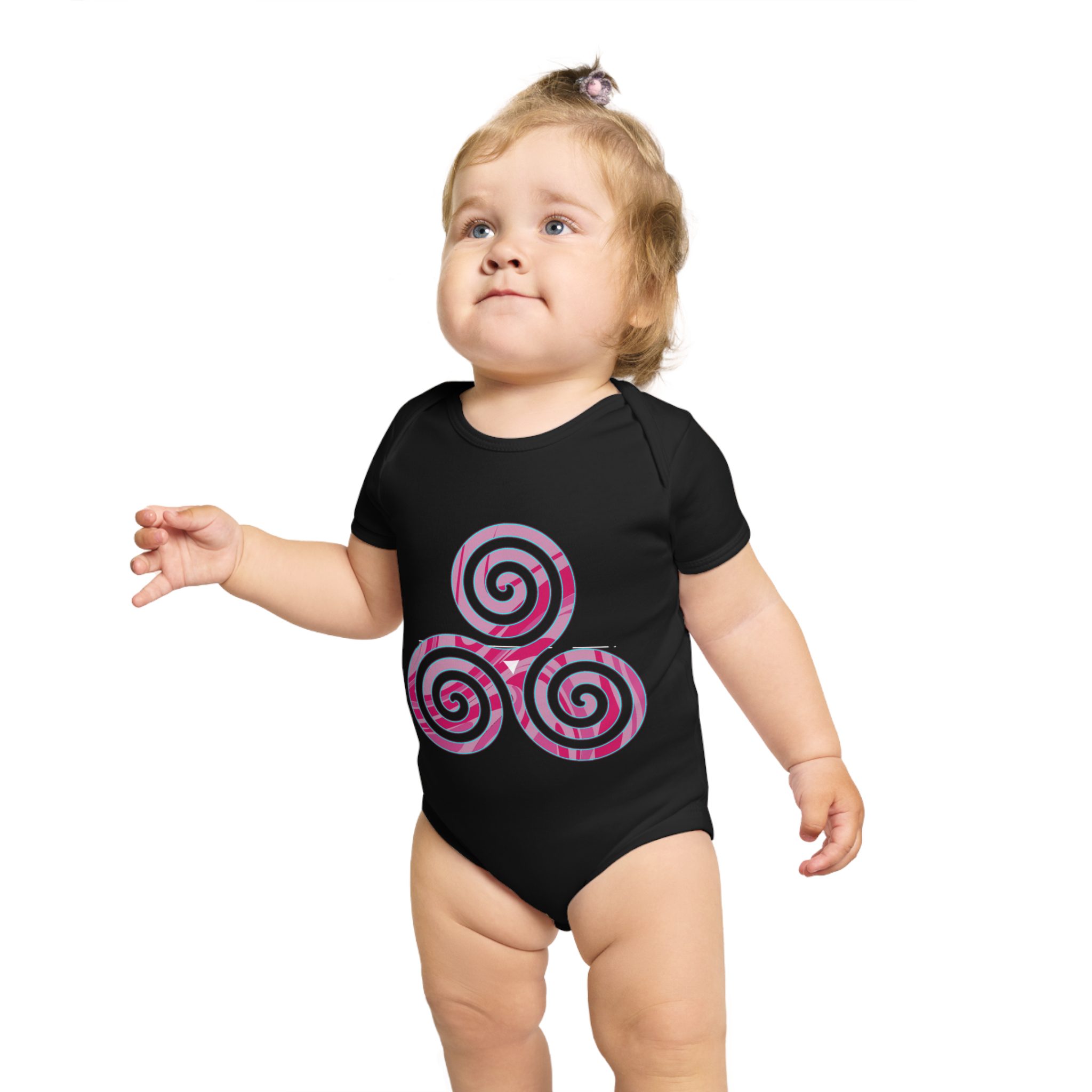 Baby Bodysuit with Spirals Design, Newborn Outfit, Shower Gift, Cute Baby Clothes, Organic Cotton, Playful Babywear - Image 6