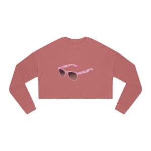 15399831160092531507_2048.jpeg Pink Sunglasses Women's Cropped Sweatshirt, Fashion Sweatshirt, Trendy Apparel, Summer Outfit, Gift for Her
