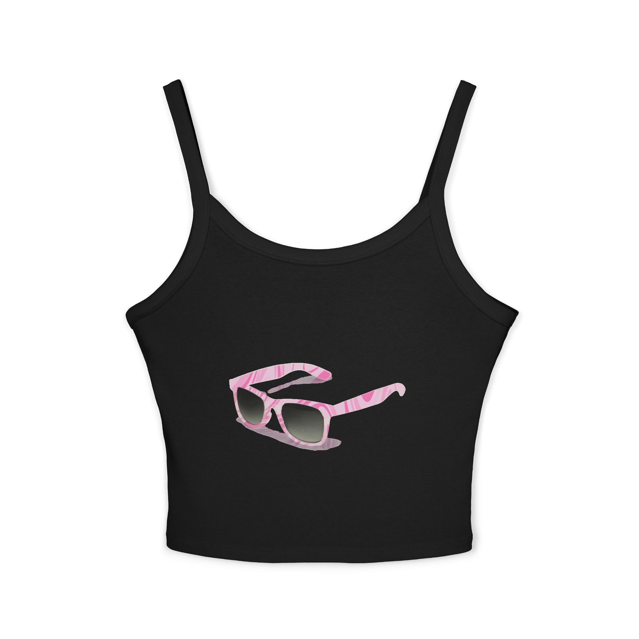 Stylish Women's Spaghetti Strap Tank Top with Chic Sunglasses Design, Summer Fashion, Beachwear, Casual Outfits, Party Attire, Holiday Gift - Image 4