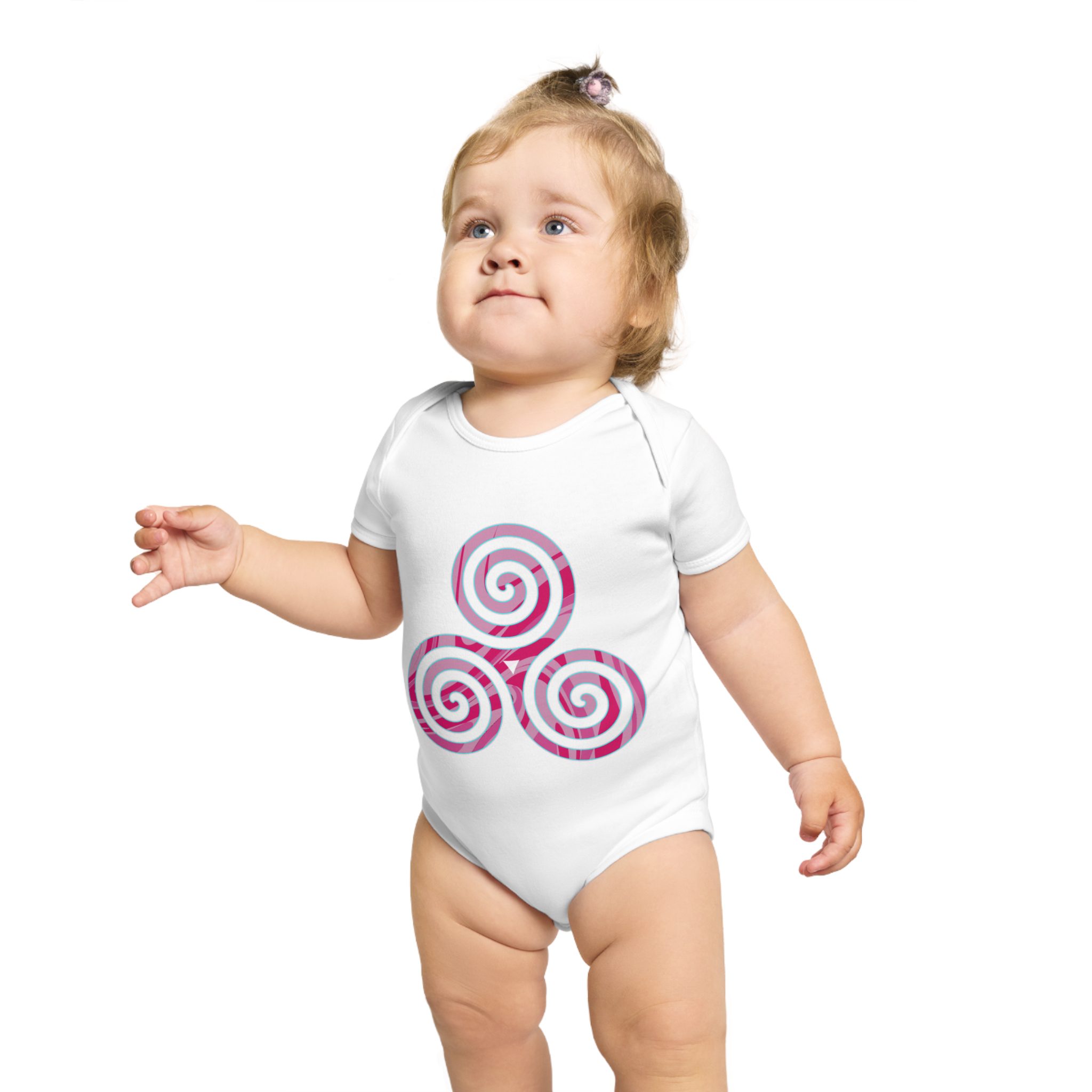 Baby Bodysuit with Spirals Design, Newborn Outfit, Shower Gift, Cute Baby Clothes, Organic Cotton, Playful Babywear - Image 3