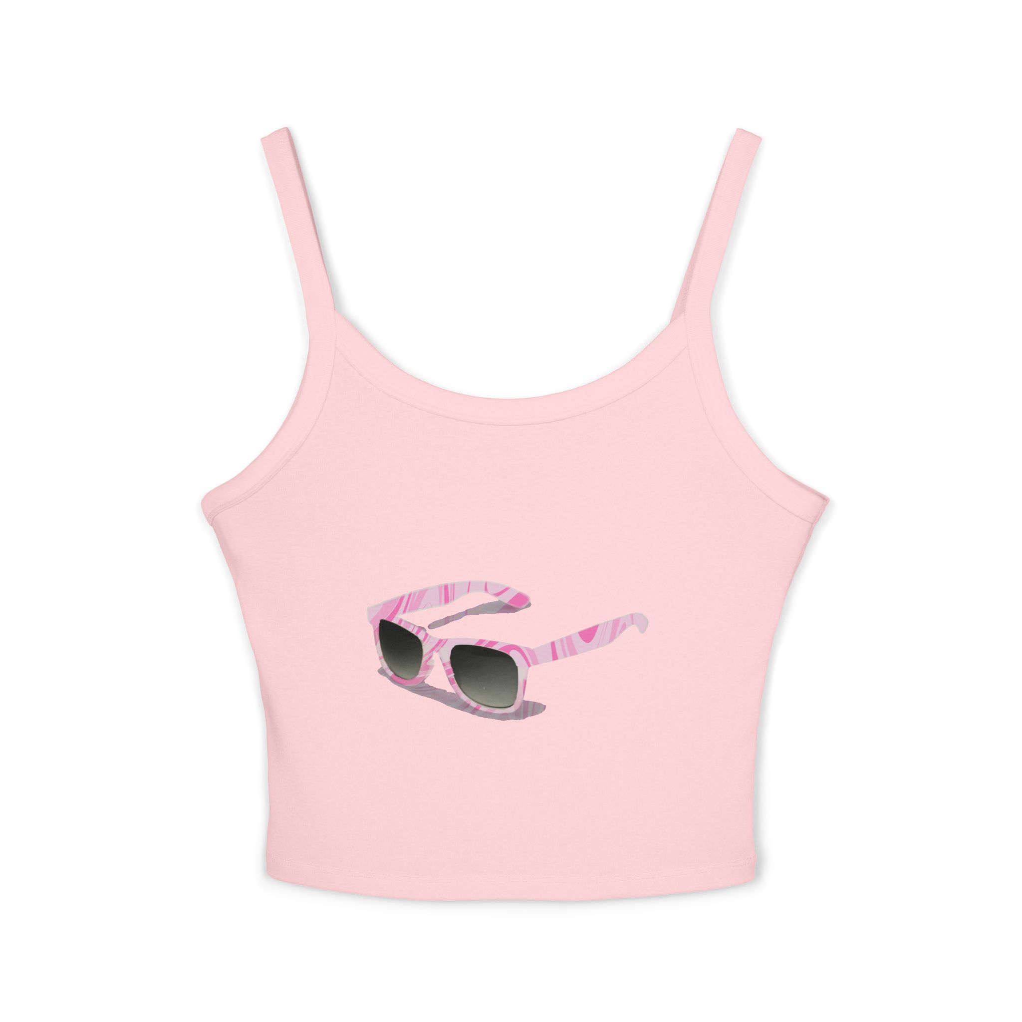 Stylish Women's Spaghetti Strap Tank Top with Chic Sunglasses Design, Summer Fashion, Beachwear, Casual Outfits, Party Attire, Holiday Gift - Image 10